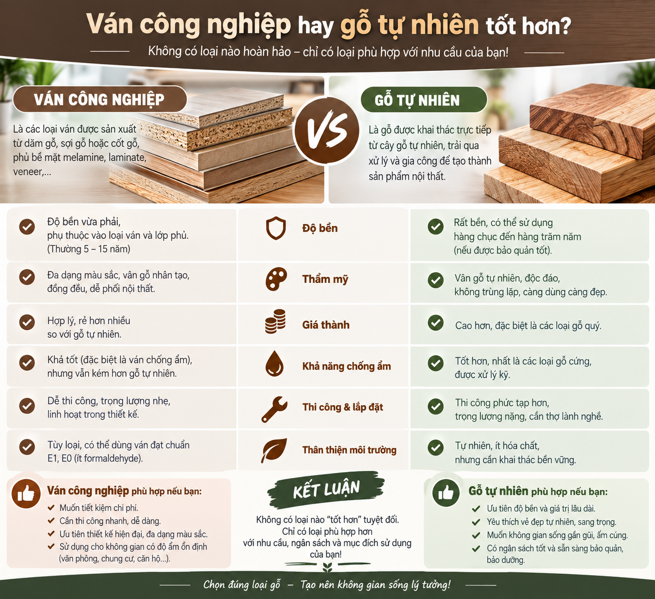 VÁN CÔNG NGHIỆP HAY GỖ TỰ NHIÊN?