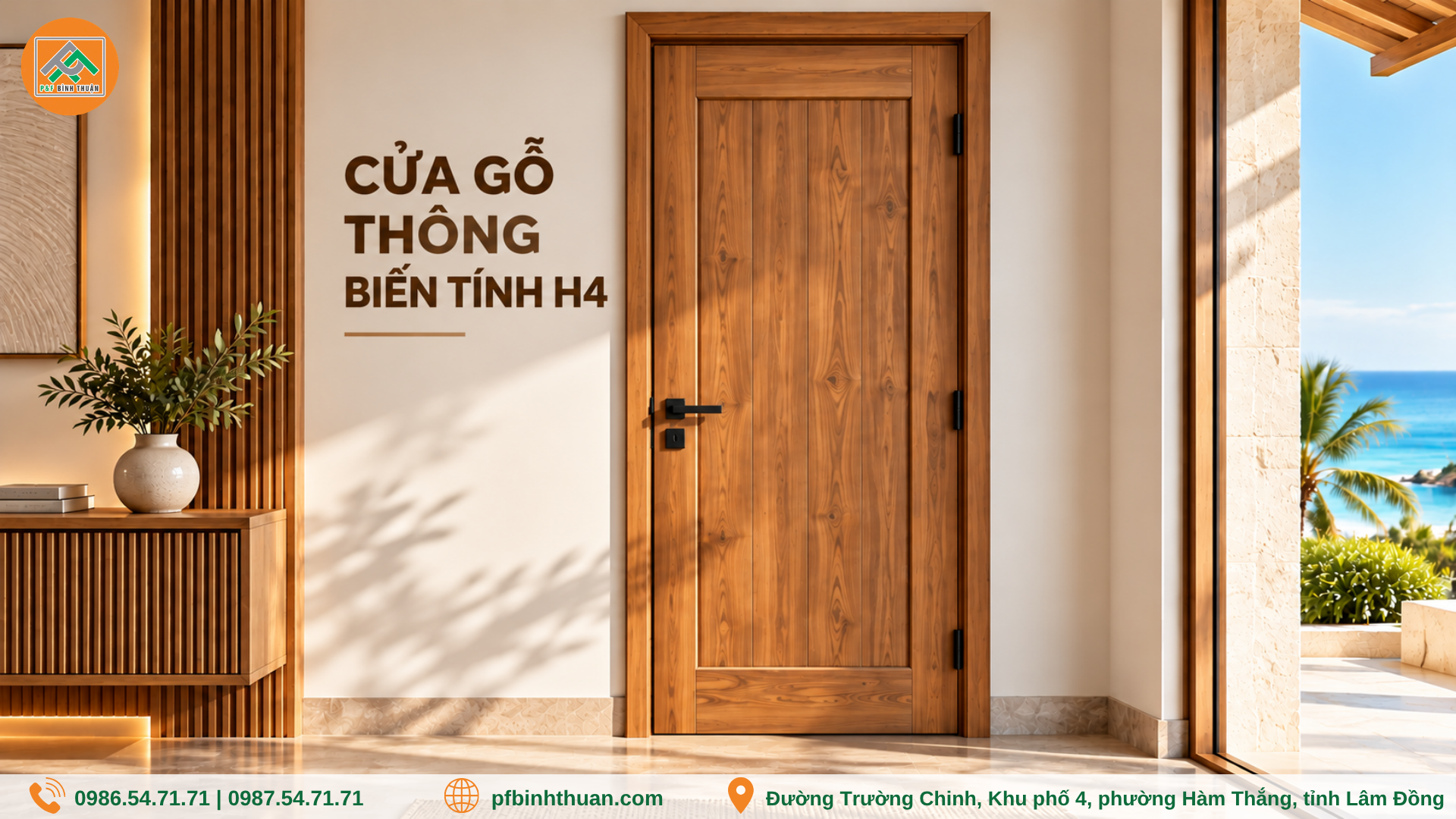 CỬA GỖ THÔNG BIẾN TÍNH H4 – GIẢI PHÁP CHO CÔNG TRÌNH VEN BIỂN