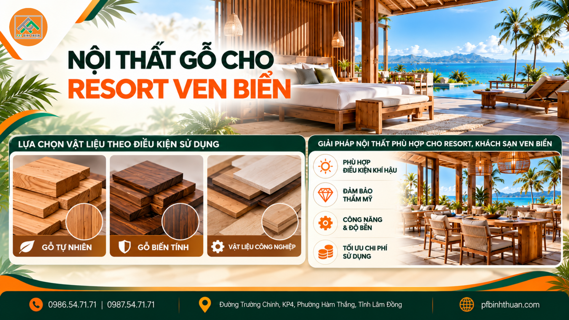 Nội Thất Gỗ Cho Resort Ven Biển: Kết Hợp Kinh Nghiệm Vật Liệu Với Dữ Liệu Kỹ Thuật