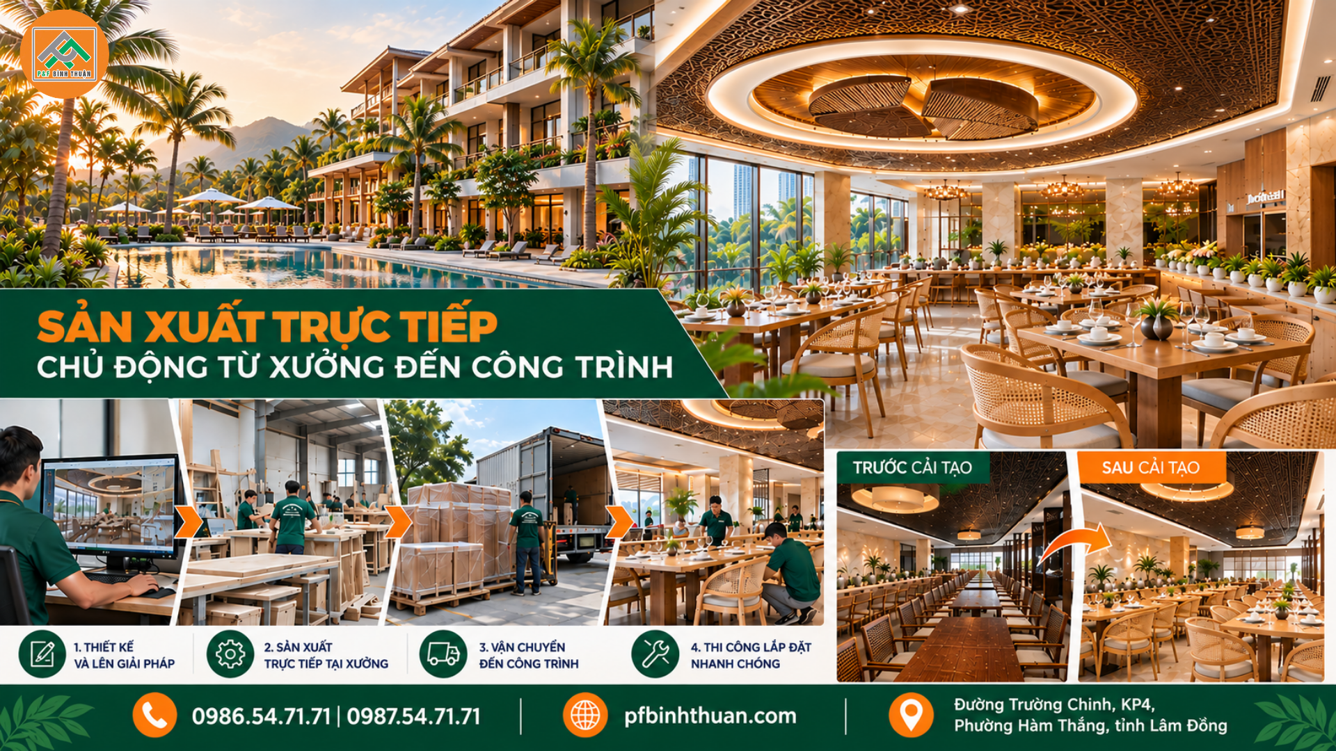Sản xuất trực tiếp, chủ động từ xưởng đến công trình